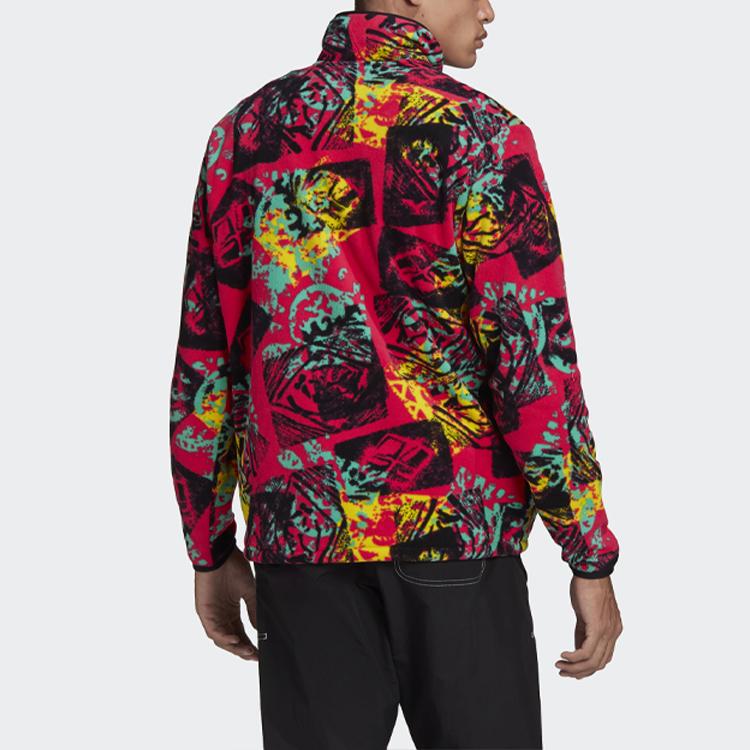 Adidas Originals Adv Hz Aop Print Half-Zip Fleece Stand Collar Sport Jacket Men Outerwear Multicolor GP5926