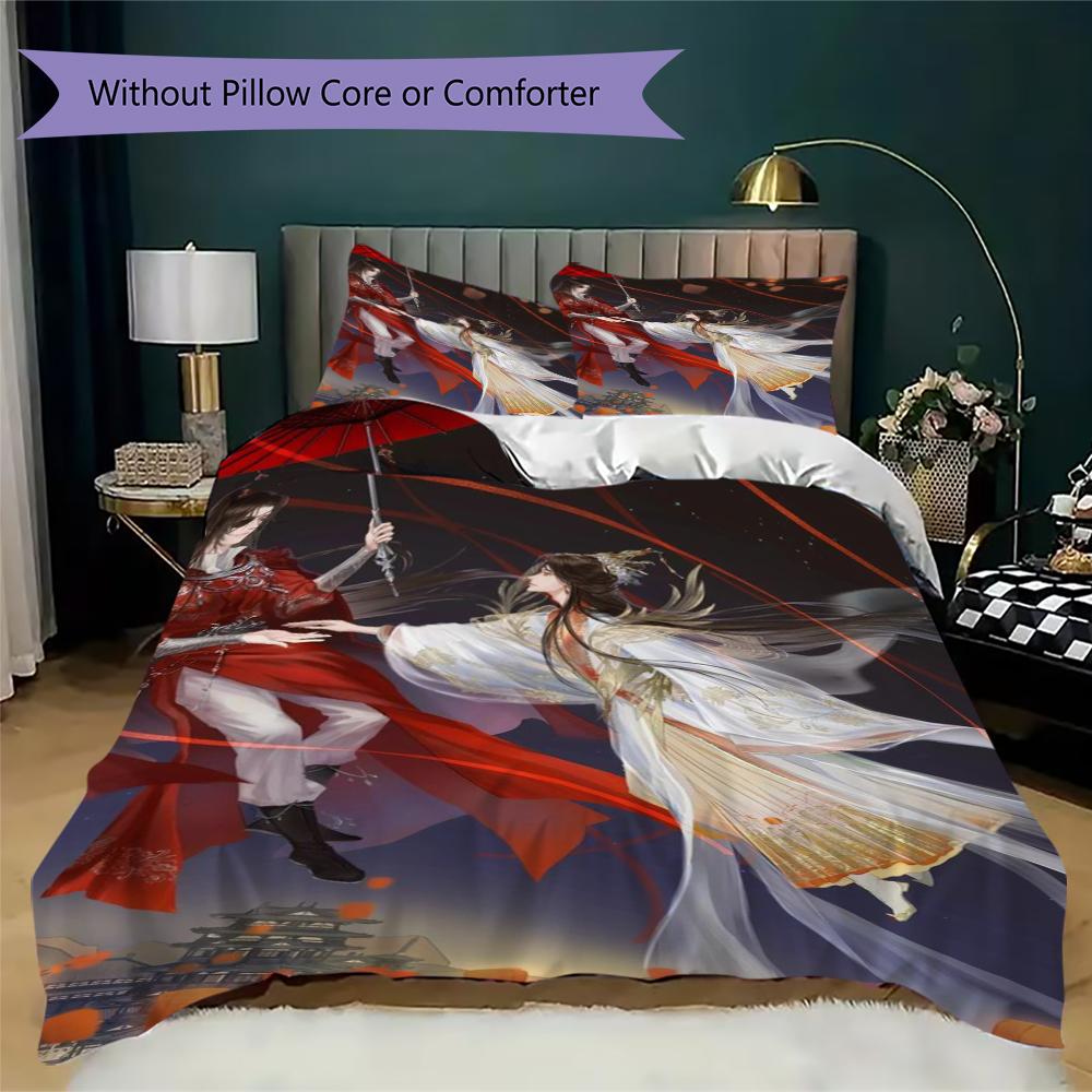 Heavenly Pattern Bedding uilt Set uilt Cover Pillowcase Home Decoration Birthday Gift (1 * duvet cover + 2 * pillowcase without core)34