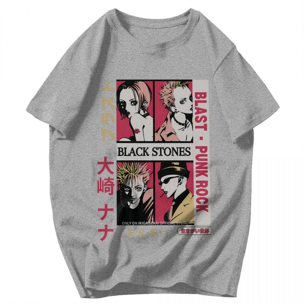Men T Shirt Japanese Anime Black Stones Nana Osaki Retro Gifts Y2K Graphic Anime Unisex Tops T Shirts