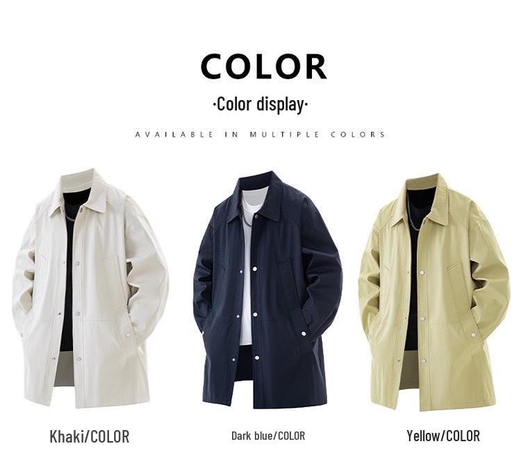 2025 Stylish Medium-Long Men's Plus Size Jacket - Spring/Autumn Youth Trend