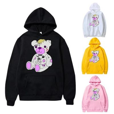 Fashion Men and Women Pritned Hoodies Cozy Hoodies Bear Sweatshirt Long Sleeve Pullover
