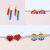 Rainbow Bar Love Earrings Simple and Fashionable Acrylic Printed Personalized Earrings for Women