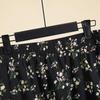 Sheechi High-Waist A-Linien Midi-Rock mit floralem Rüschenbesatz
