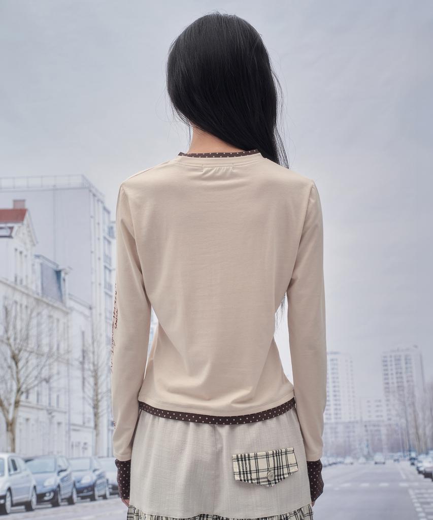 SOMSOC Horse Vane Layered Long Sleeve _Cream