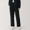MUJI Women's Kapok Blend Corduroy Tuck Pants, Black, Size S (BE1SOA4A)