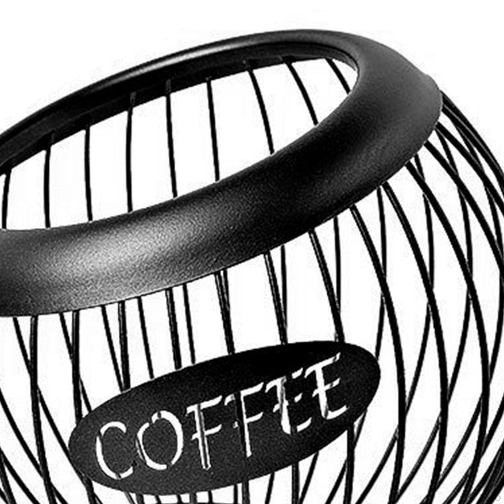 Kaffeepadhalter, Schreibtisch-Organizer, platzsparender Aufbewahrungskorb aus Schmiedeeisen, Snack- und Süßigkeitenbehälter