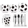 World Cup Party Decorations Set, Disposable Paper Plates Cups Banner Tablecloth, Soccer Theme Birthday Party Supplies