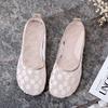 Summer sandals women's single shoes soft sole breathable lace shallow mouth versatile women's shoes comfortable flat bottom casual mother shoes mesh