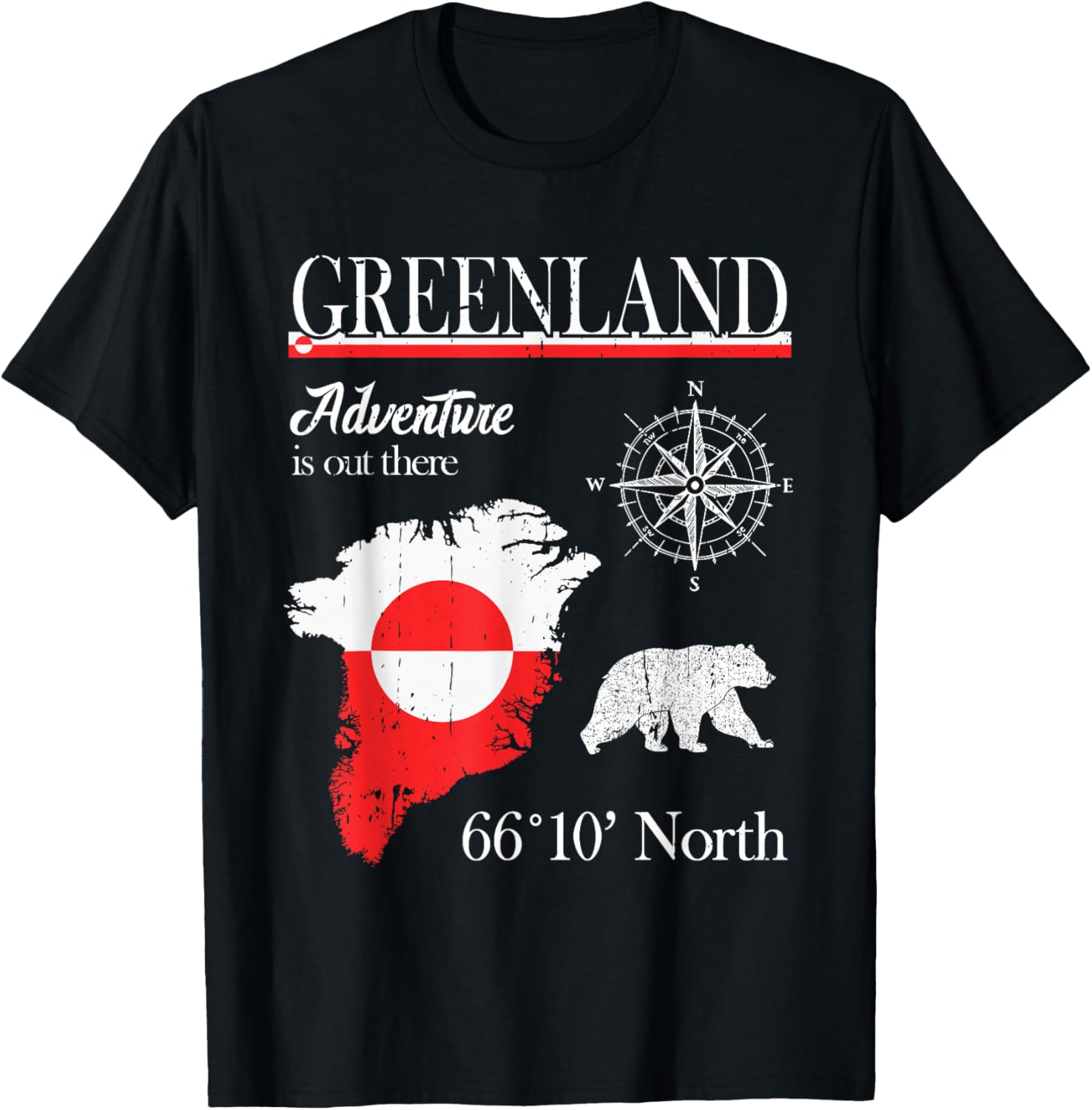 Greenland - Adventure is Out There - Greenland Flag T-Shirt S разноцветный