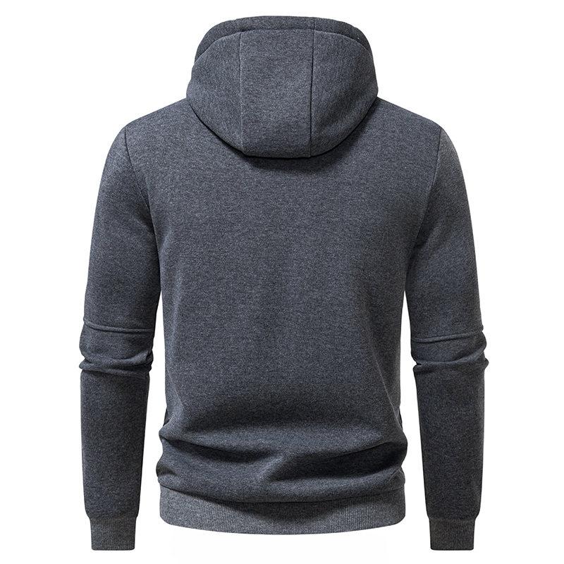 Fashion Winter Autumn Men's Casual Hoodie Big Pocket Solid Color Hooded Sweatshirt Sweatshirts Pullover Fleece Streetwear