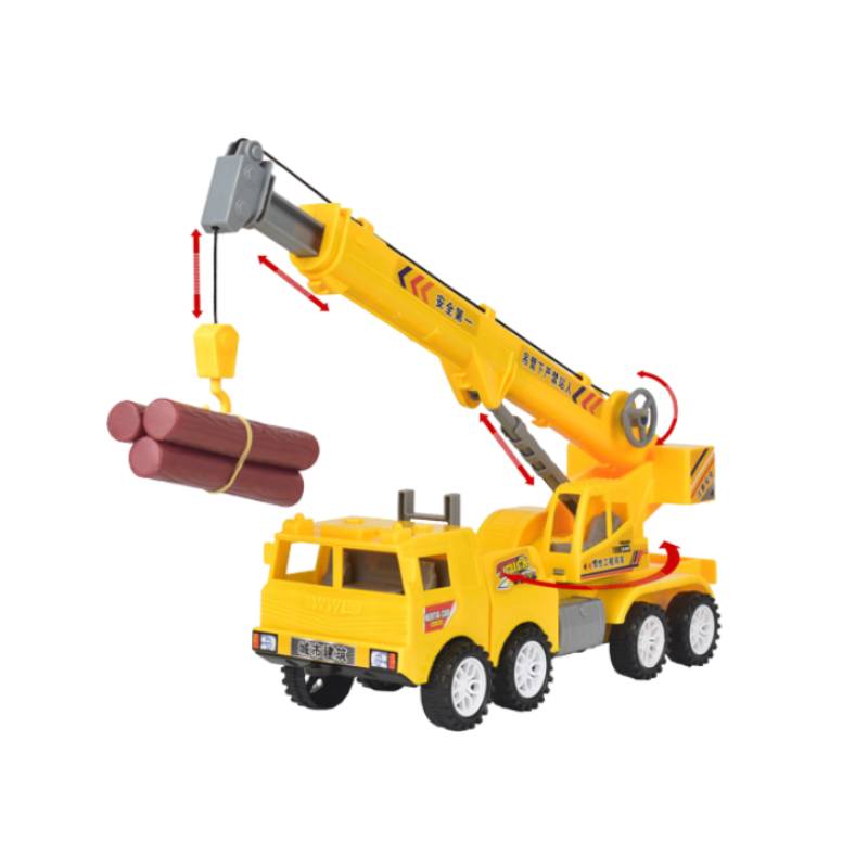 Toy Construction Crane Large Size Inertia Driven Plastic Vehicle Model Kids Gift