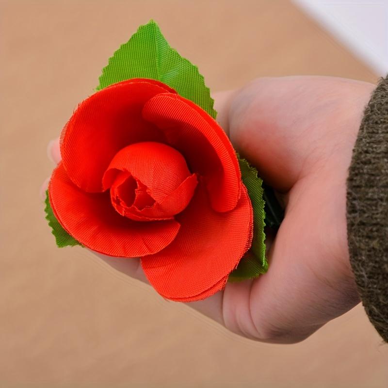 1pc Classic Couple Confession Magic Folding Rose Magic Props, Empty Handed Flower Close-up Magic