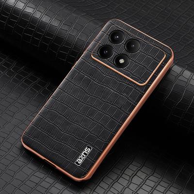 Luxury Crocodile Pattern Leather Phone Case for Xiaomi 13t Poco X6 F6 Pro Redmi Note13 Pro Lens Protective Shockproof PU Hybird Pc Plain Color Cover