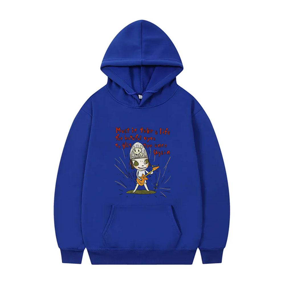 Yoshitomo Nara Must It Take A Life for Hateful Eyes To Glisten Once Again Hoodie Men Women Casual Tracksuit Hoodies