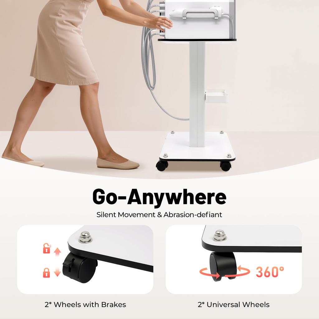 Professional Salon Trolley Cart Mobile Beauty Station with Lockable Wheels for Facial Machine Storage Salon Barber Shop