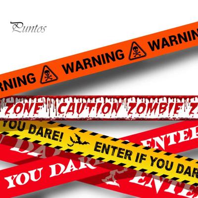 Halloween Warning Tape Outdoor Danger Warning Line Decoration Window Hanging Banner Scary Haunted House Prop Party Supplies