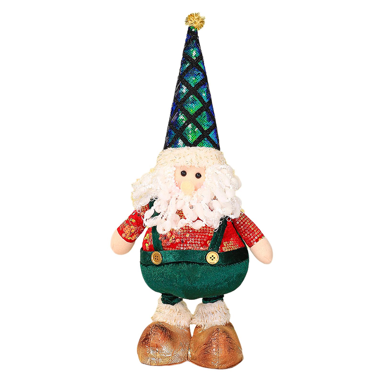 

Christmas Decorations Figurine with Retractable Spring Legs Decorative Christmas Doll Christmas Plush Doll Holiday Decor