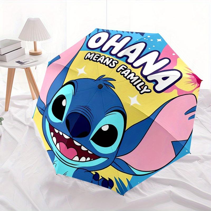 

Disney Stitch,Ohana,Family Manual Opening and Closing Umbrella, 8-Rib Reinforced Folding Design, Lightweight