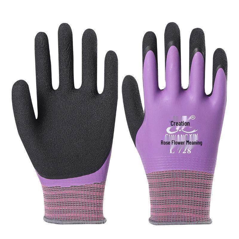 Chuangxin L728 Women's Small Work Gloves - Wear-Resistant, Non-Slip, Waterproof, Rubber-Protected, Labor-Safe