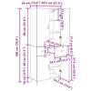 Highboard Set of 2 Pcs Artisan Oak Engineered Wood and Glass