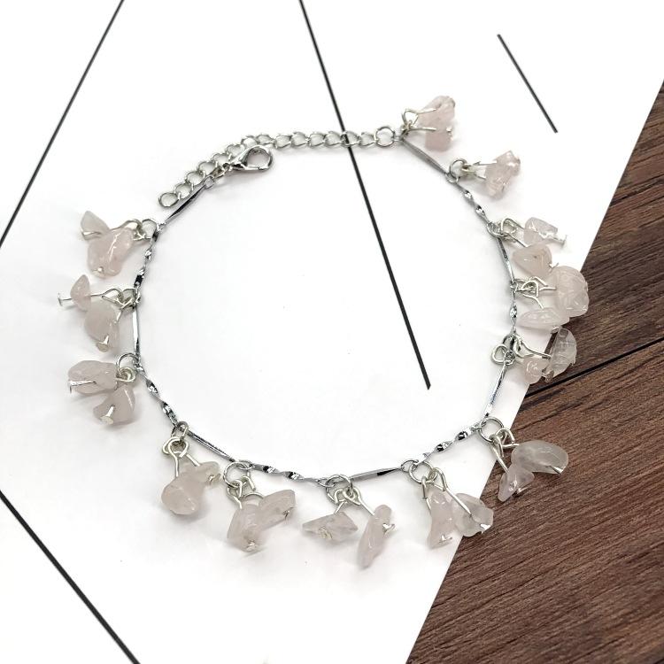 

Ретро браслет на ногу из натурального аквамарина и нефрита Дунлин, женский браслет на ногу из платины и серебряной крошки, красивые аксессуары