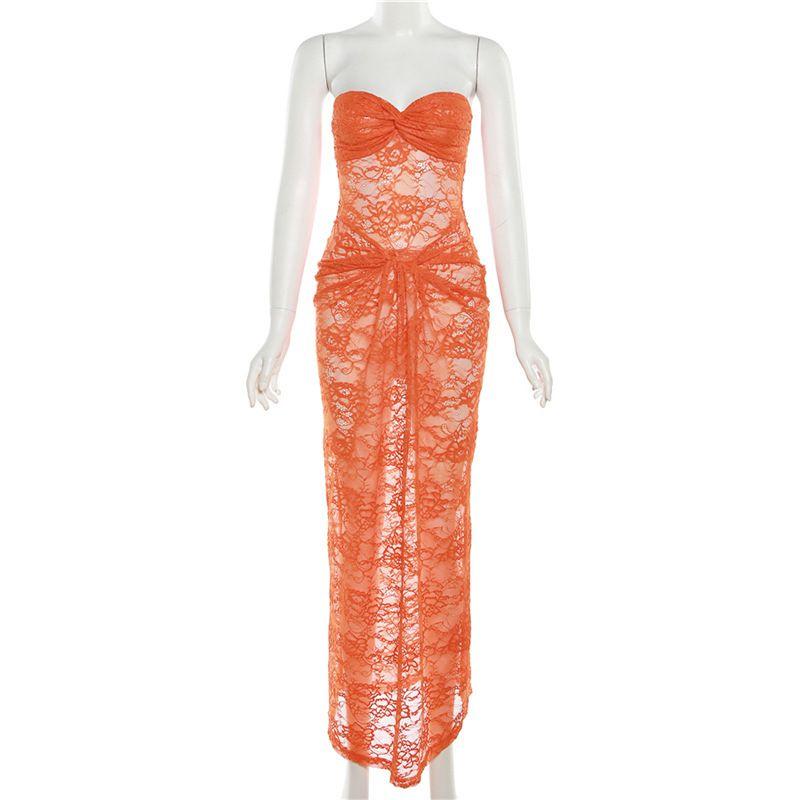 

Комбинезон3024 Модный Женский Новый Сексуальный Взрослый Дамский Женственный Стиль Кружевной Комбинезон-Бандо Юбка Комплект из двух частей Orange L