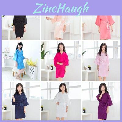 Girls Satin Silk Bathrobe Pajamas Soft And Comfy