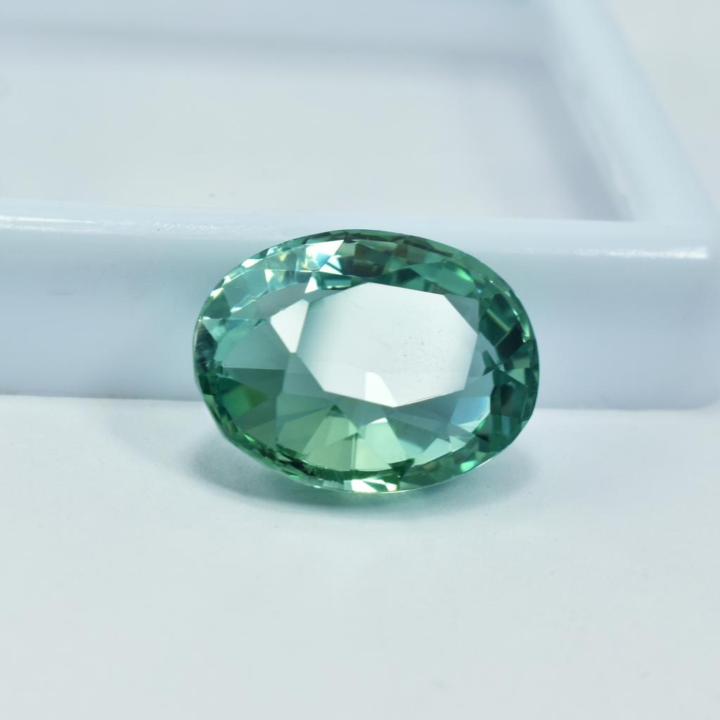 Bluish Green Sapphire Natural 17.35 Ct Oval Certified Beautiful Gemstone