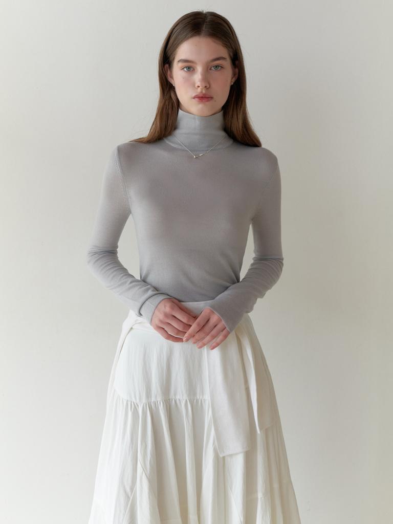 Liel Powdery Turtleneck Knit (Silver Blue)