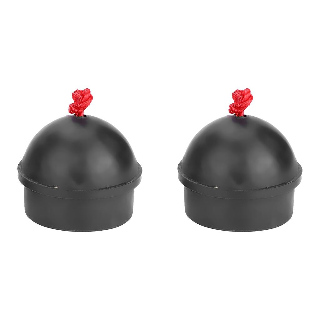 2pcs No Slip Cue Tip Chalk Billiard Pool Cue Chalk Holder with Cord for Snooker Pool (Black)