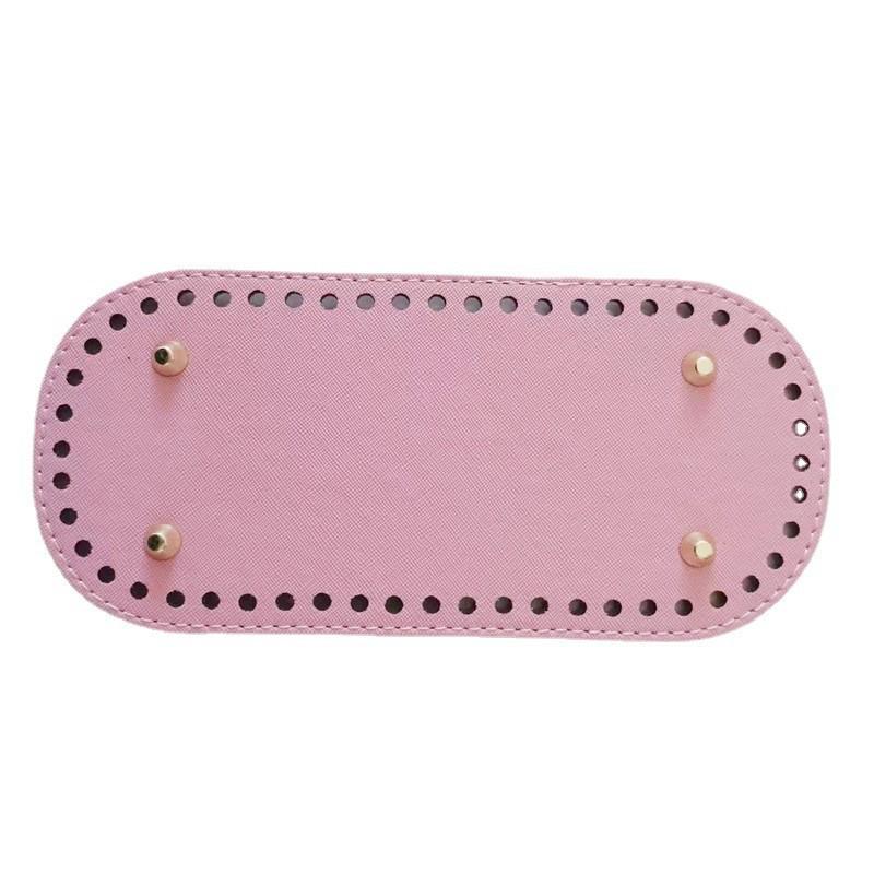 

Тканое овальное дно сумки из ПУ с крестообразным узором, 22x10см - Аксессуар для сумки ручной работы DIY