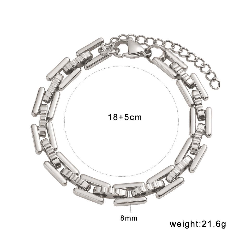YueShi Interlocking Geometric Quadrilateral Necklace & Bracelet - Versatile, Non-fading Chain.
