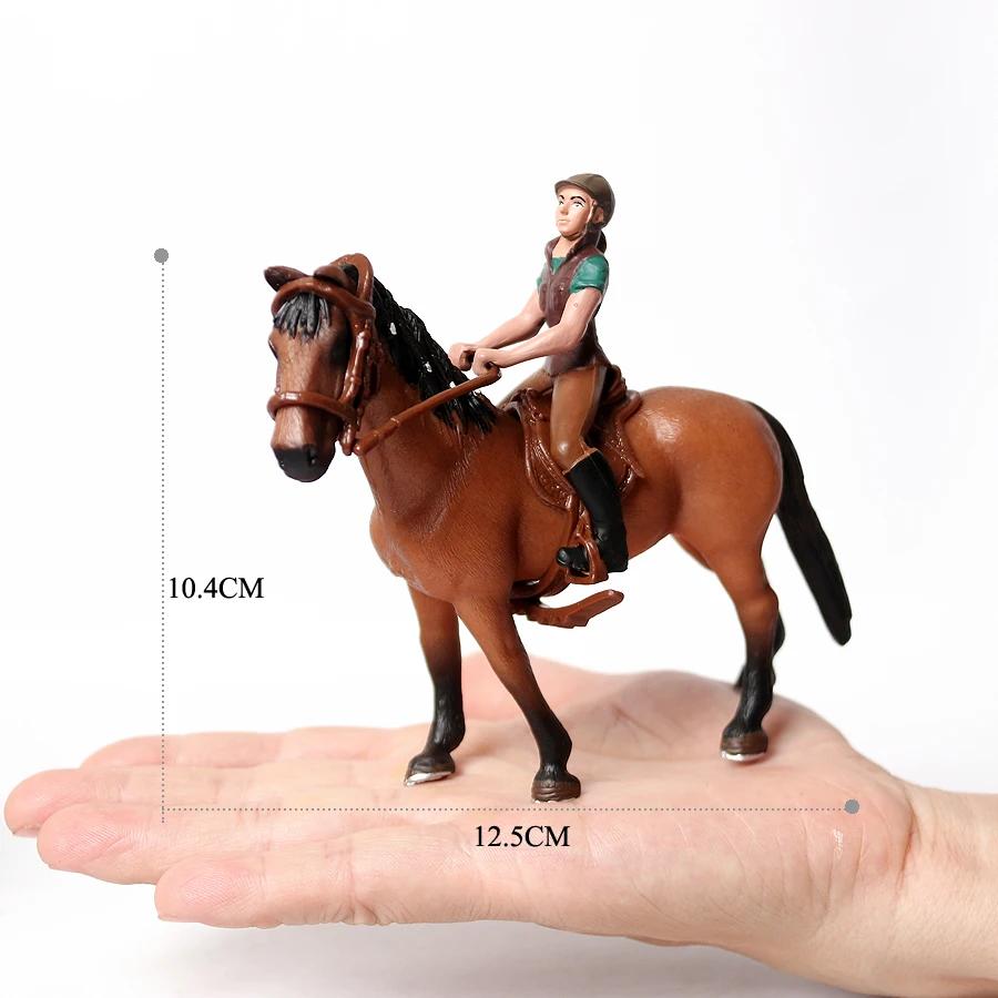 Toy Horses Equestrian Rider Horse Playset Farm Animals Action Figure Animal Figurines Plastic Models Children Toys Kids Gifts
