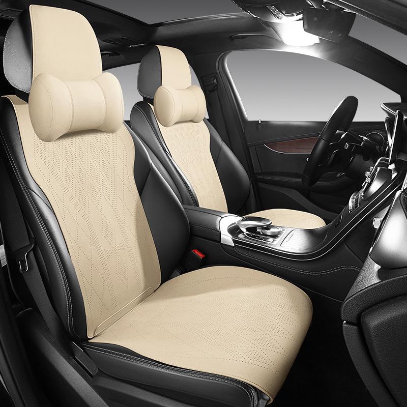 Universal Suede Car Seat Cushion for Four Seasons - Fit for Corolla, Bora, Lavida (Five-Seat, Half-Wrap Style)