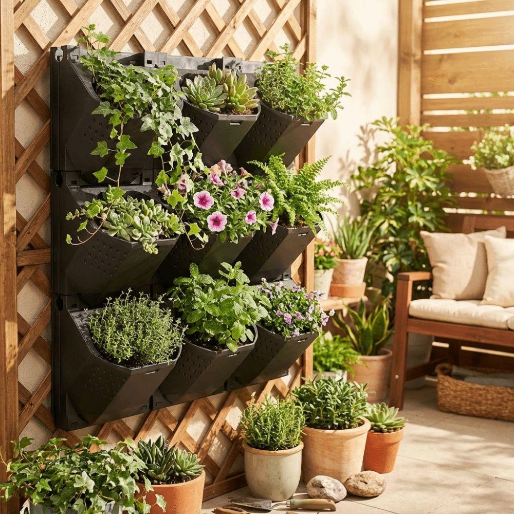 Self Watering Vertical Planter Plastic Plants Grow Container Creative Planting Box  Balcony Garden