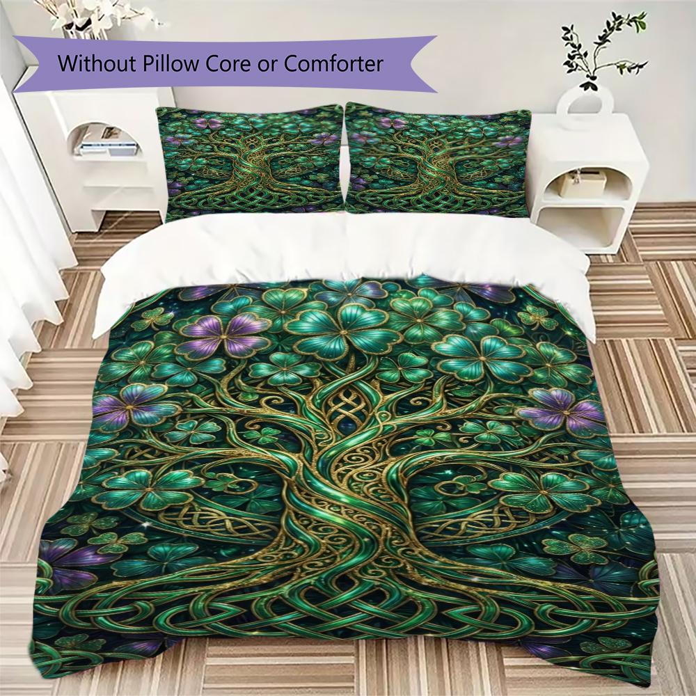 Tree of Life Pattern Bedding uilt Set uilt Cover Pillowcase Home Decoration Birthday Gift (1 * duvet cover + 2 * pillowcase  without core)144