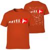 Human Evolution Motocross Round Neck Printed Short Sleeve T-Shirt Loose Comfortable Modal Top for Casual Wear