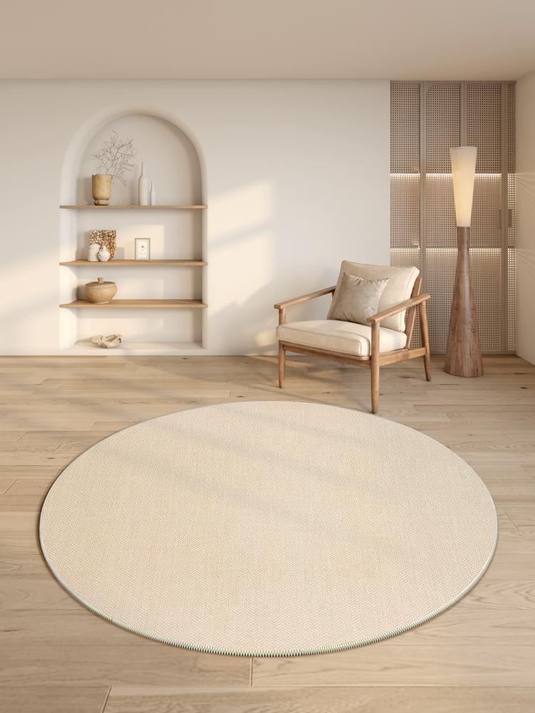 Modern Style Rugs for Bedroom Minimalist Living Room Decoration Round Anti-slip Carpet Soft Bedside Floor Mat Washable Study Rug