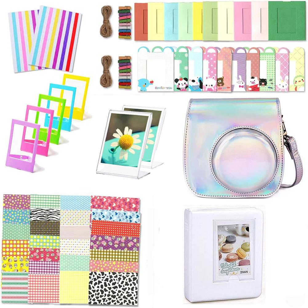 For Instax Mini 12/11/9 PU Leather Camera Case Soft Protective Cover Trave Bag with Shoulder Strap Album Photo Camera Accessorie