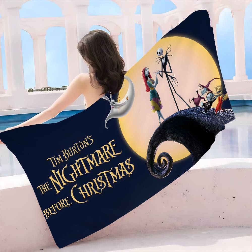 Anime The N-Nightmare B-Before C-Christmas Microfiber Blanket Drying Beach Towels Oversized Super Absorbent Pool Towel Blanket