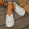 New Hollowed Out Flat Bottomed Retro Single Shoe for Women, with A Round Toe and Ethnic Style Low Top and Low Sandals