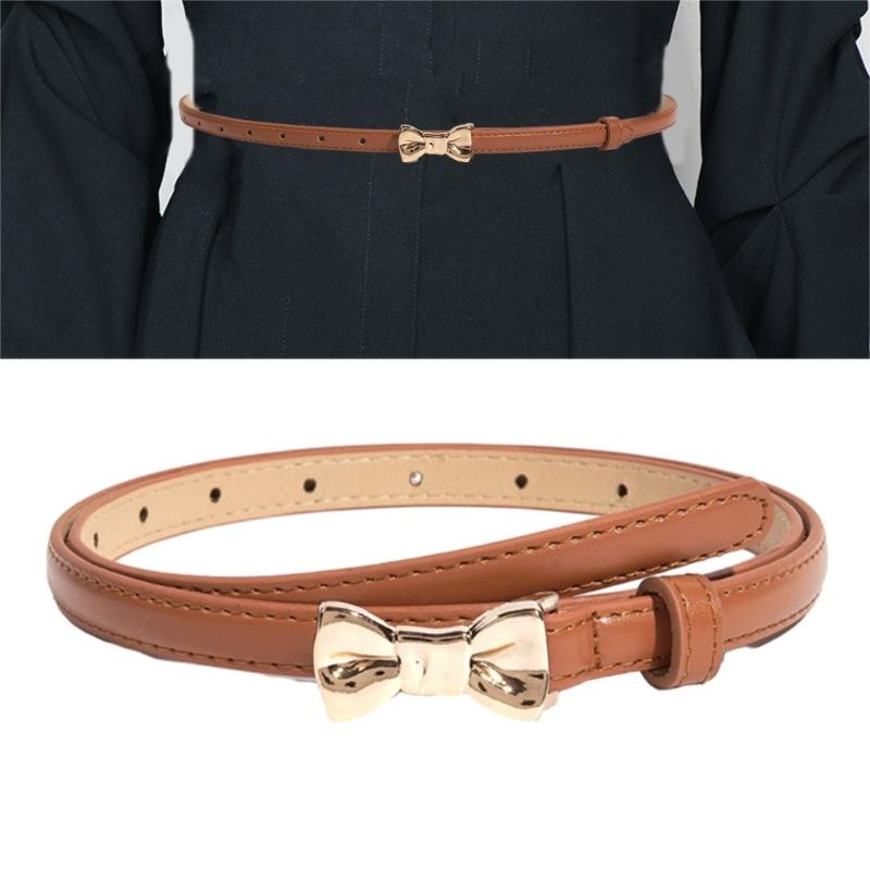 Women Jeans Belt Exquisite Bow Buckle Impressive Cowboy Style Simple Belt