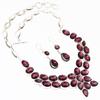Amethyst Quartz Gemstone Jewelry Necklace Earring 16-18''