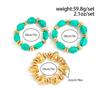 KunJoe 3Pcs/Set Trendy Irregular CCB Beaded Chain Link Resin Bracelets for Women Boho Multilayer Elastic Bangles Jewelry On Hand