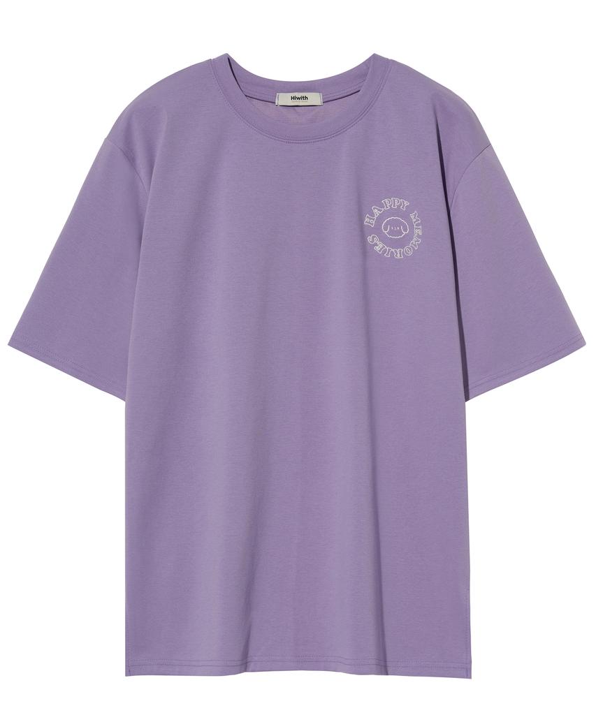 HIWITH Happy Short Sleeve T-Shirt_Purple