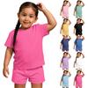 Kid Patriotic Outfit - Short Sleeve & Shorts 2-Piece Set For Boy And Girl