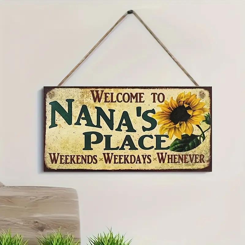 Sunflower Wooden Hanging Tag - Signage, Door Decoration, Welcome Hanging Tag, Mom and Dad's Gift