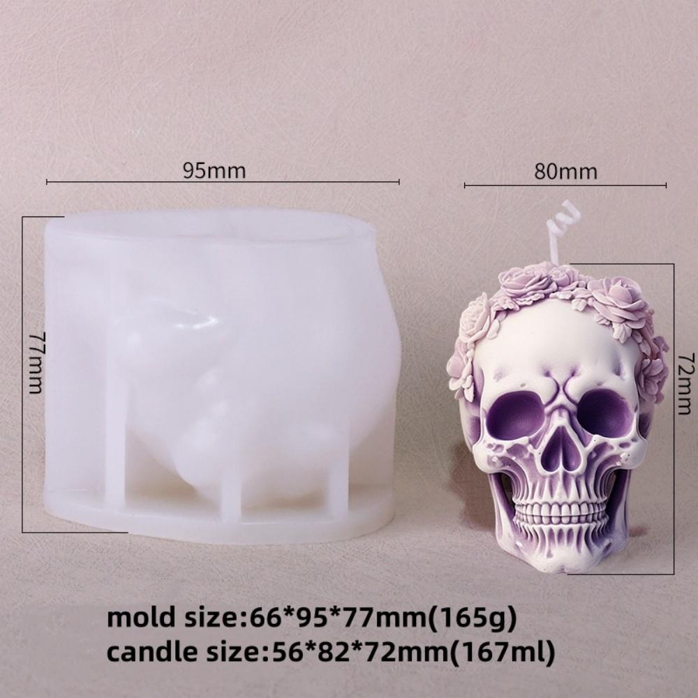 Rose Relief Skull Candle Silicone Mold 3D Halloween Ghost Claw Rose Ball Aromatherapy Pendant Molds Holiday Decor Accessories