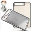 304 Stainless Steel & Titanium Antibacterial Cutting Board - Thickened Design for Fruits, Vegetables, Wheat Straw Material.