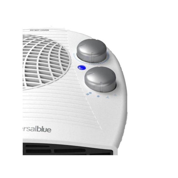 UNIVERSALBLUE Chauffage Soufflant Électrique, Petit Blanc, Radiateur Soufflant Horizontal, 3 Modes De Fonctionnement, Faible